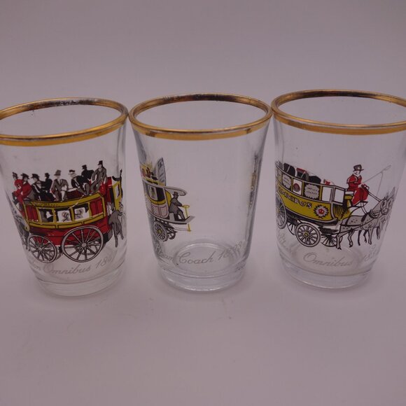 Set of Six Shillibeer Omnibus Hancocks Steam Coach London Omnibus Shot Glasses - Picture 12 of 14